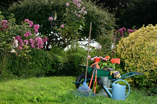 Garden waste being sorted for recycling in Purley